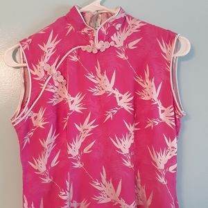 Pink and white ankle length Chinese Style Dress